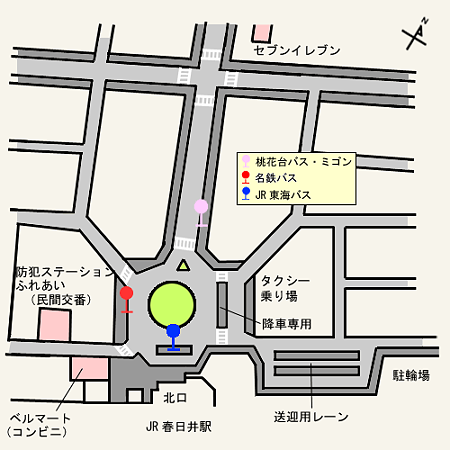 JR春日井駅北口案内図
