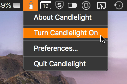 メニューバーからナイトシフトできるMacアプリ「Candlelight」- 1