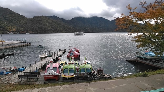 中禅寺湖のボート乗り場