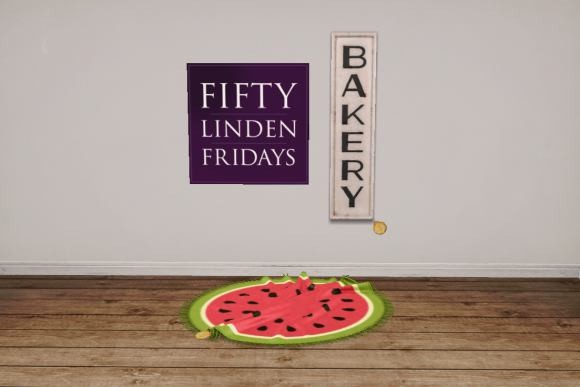 brocante. fruit beach towel / watermelon [box].brocante. metal bakery sign [box]
