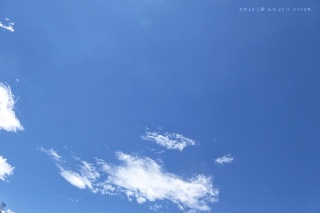 38℃ 11:51のみ貴重な夏空 ～嘘の様なBlue(precious)Sky