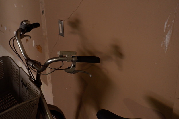 影と自転車