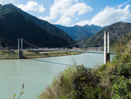 南アルプス接岨大吊橋 増水時