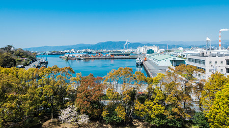 鈴川港公園 津波避難タワーからの景色