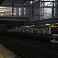 夕闇の中友部駅に到着する常磐線E531系　2021.02.01
