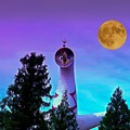 Photos: 塔と月