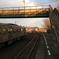 Photos: 造田駅と夕日２