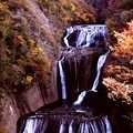 紅葉の袋田の滝