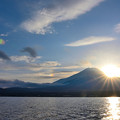 山中湖から見る富士山に沈む夕日2