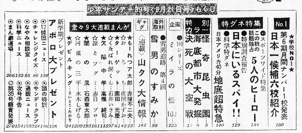 週刊少年サンデー 1969年39号 272_mokuji