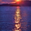 ｸｼﾞﾗ島の夕陽＠新春の瀬戸内海