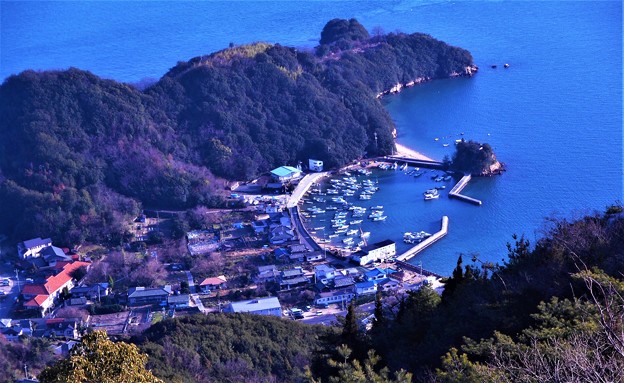 観音崎の漁港風景