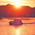 夕陽の連絡船＠瀬戸内海 因島土生港