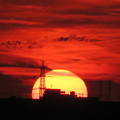 夕陽と鉄塔