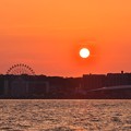 Photos: 門司港へ戻る時に下関へ落ちる夕陽。。20180602