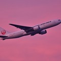 Photos: 夕焼けの浮島からの旅客機の離陸(1) 20180624