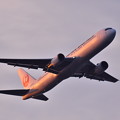 Photos: 夕焼けの浮島からの旅客機の離陸(2) 20180624