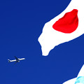 Photos: 日章旗と大韓航空機