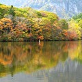 Photos: 鏡池、秋に賑わいの色。