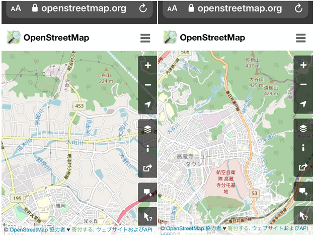 細かい川の名前も表示される「OpenStreetMap」- 3