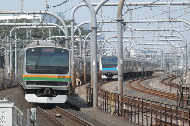 南北に東京を貫く電車…赤羽駅ホーム（１）