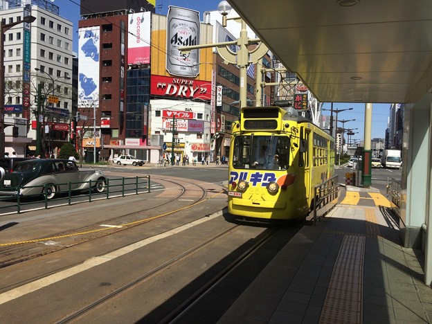 札幌の路面電車５ ～すすきの停留所に電車到着～