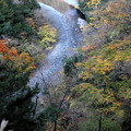 寸又峡の渓谷の紅葉風景
