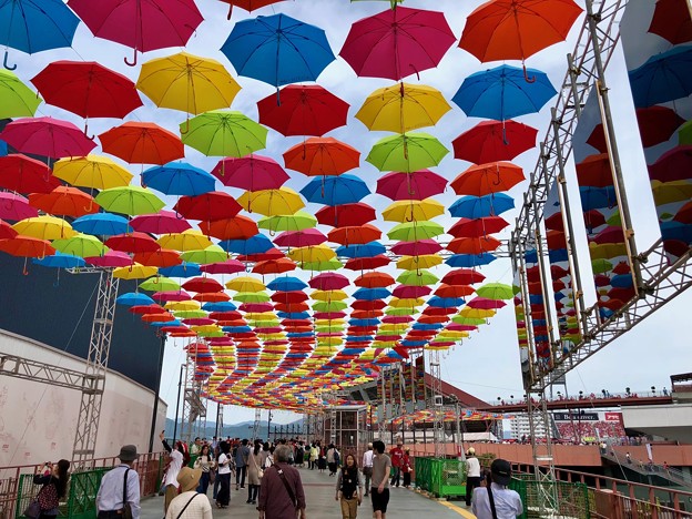 Photos: MAZDA Zoom-Zoom stadium Hiroshima マツダスタジアム10週年イベント umbrella sky project 広島市南区西蟹屋2丁目 2018年5月27日