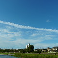犀川と飛行機雲？