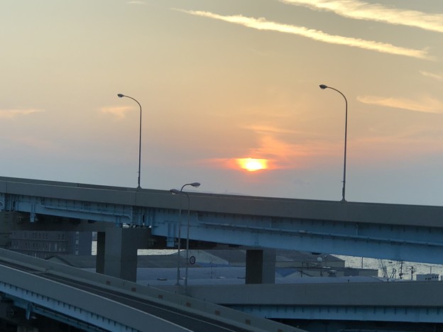 2018.8.6　都市高速から見る夕日